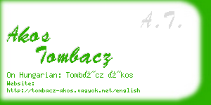 akos tombacz business card